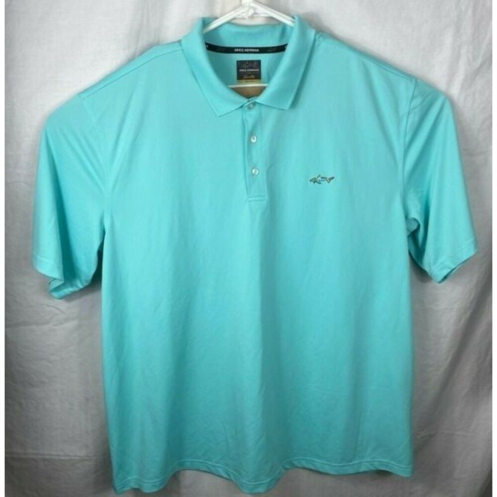 Greg Norman for Tasso Elba Five Iron Golf Shirt Teal XL